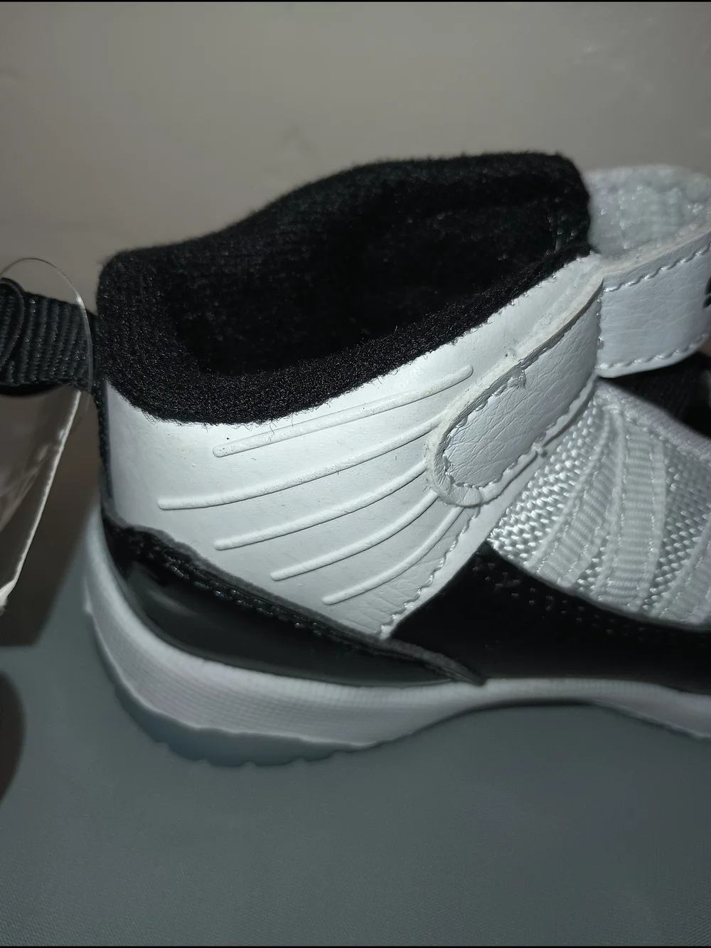 Baby Walker Shoes in Black & White with Easy Hook-and-Loop Closure